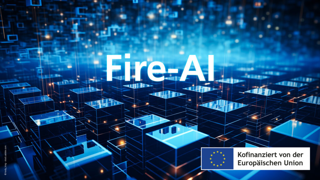 server infrastructure with slogan "Fire-AI"